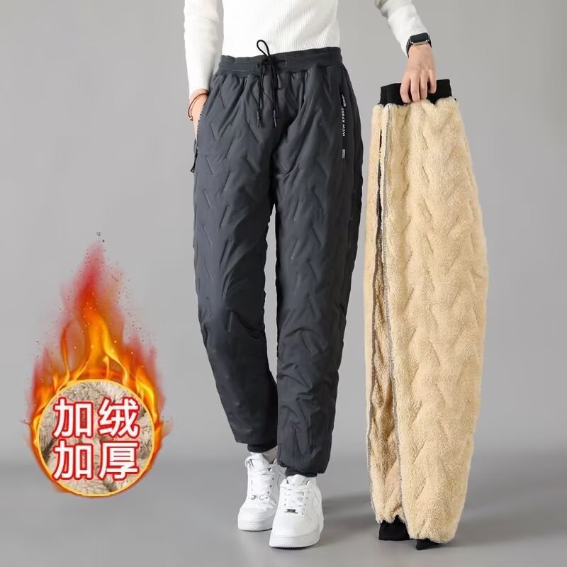 冬季裤子男士加绒防风加厚羊羔绒棉裤宽松大码保暖棉裤休闲羊羔绒